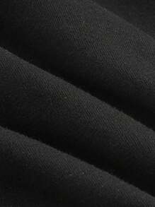 SHEIN MOD Crop Tee Mit Herausgeschnittenem Frontbereich - Schwarz und Weiss - Übersicht 3