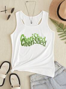 SHEIN EZwear Camiseta Sin Mangas Para Mujer - Blanco - Ver 1