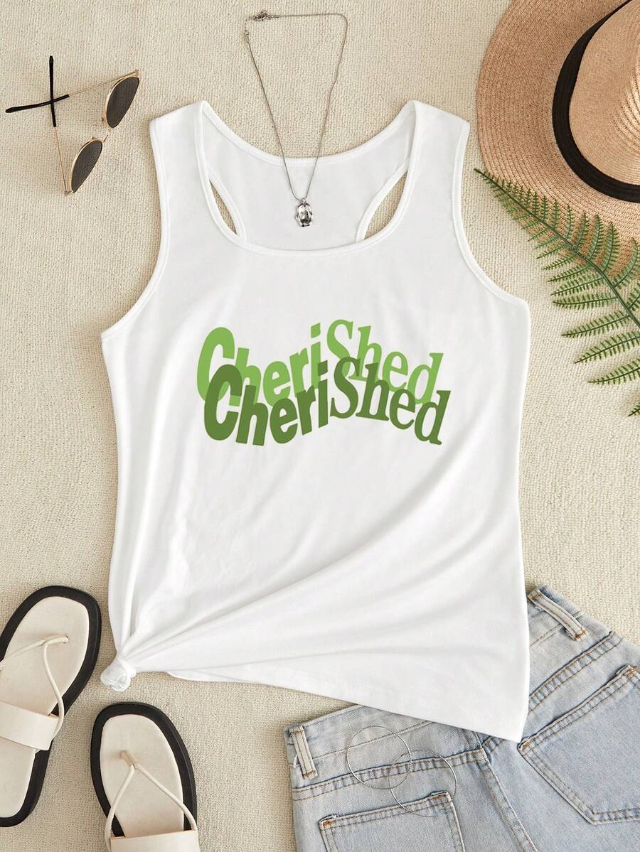 SHEIN EZwear Camiseta Sin Mangas Para Mujer - Blanco - Ver 1