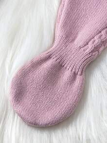 Quần len dệt kim ấm áp màu hồng cho bé gái - Màu tím hoa cà - Xem 4