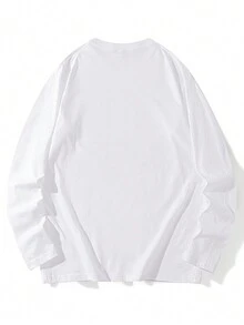 女士新款休闲笑脸字母印花圆领长袖T恤，百搭设计，适合女孩，秋冬