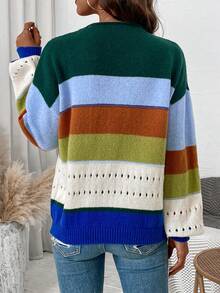 SHEIN LUNE 色塊開衫(開襟款) - 彩色 - 查看 2