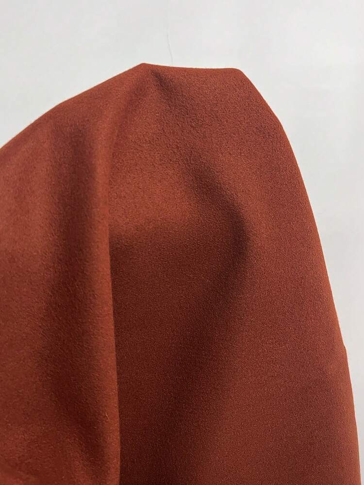 Double-Breasted Belted Woolen Coat Fall Cloth For Women