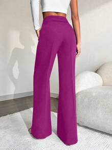 Pantalones De Traje Rectos Y Con Bolsillos Para Mujer