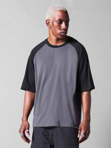 SUMWON 撞色袖插肩 T 恤 - 灰色 - 查看 1