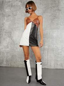 女士時尚靴子 - 黑與白 - 查看 4