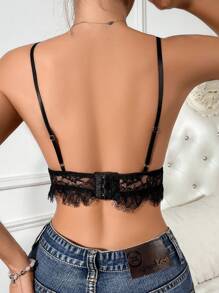 女士性感黑色胸罩 - 黑色 - 查看 2
