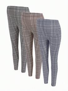 SHEIN 3入組孕婦格紋高腰打底褲 - 彩色 - 查看 1