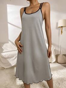 Ladies' Backless Loose Spaghetti Strap Homewear Dress