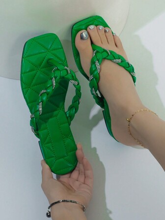 Kvinnors Elegant Öppen Tå Sandaler , Heel Skridssäker Andas Vår/sommar Utomhus Strand Skor