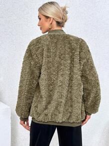 SHEIN Essnce Oversized Plush Coat