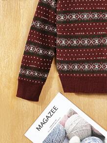 Teen Girls' Striped Sweater Pullover - Multicolor - View 3