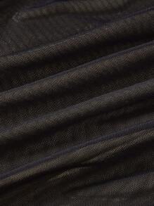 SHEIN MOD 單肩褶皺網紗貼身連衣裙 - 黑色 - 查看 4