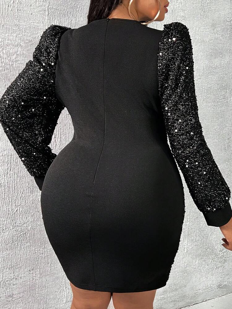 Plus Sequin Bodycon Dress