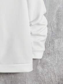 GENTILAND Men's Plus Size Hooded Sweatshirt And Sweatpants Set With Slogan Print - Multicolor - View 5