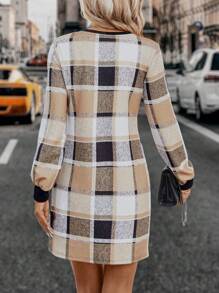 SHEIN LUNE In kẻ sọc Váy liền áo vừa vặn - Nhiều màu - Xem 2