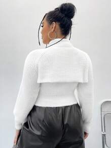 SHEIN ICON Plus Size High Neck Hollow Out Sweater
