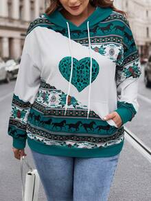 SHEIN LUNE Sudadera De Gran Tamaño - Multicolor - Ver 4