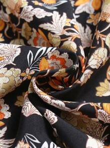 SHEIN Clasi 1 Quần Cỡ Cao Quần Ống Rộng Họa Tiết Hoa Ditsy - Nhiều màu - Xem 5