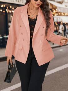 Calvaya Blazer Corto Rosa De Moda Para Mujer - Rosa vieja - Ver 4