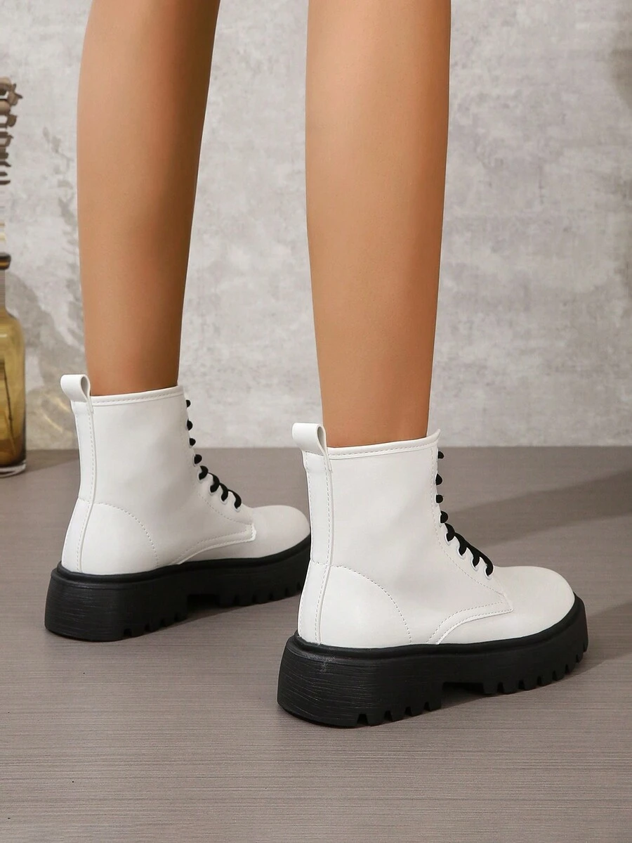 女性時尚踝靴和短靴新品到貨 - 白色 - 查看 1