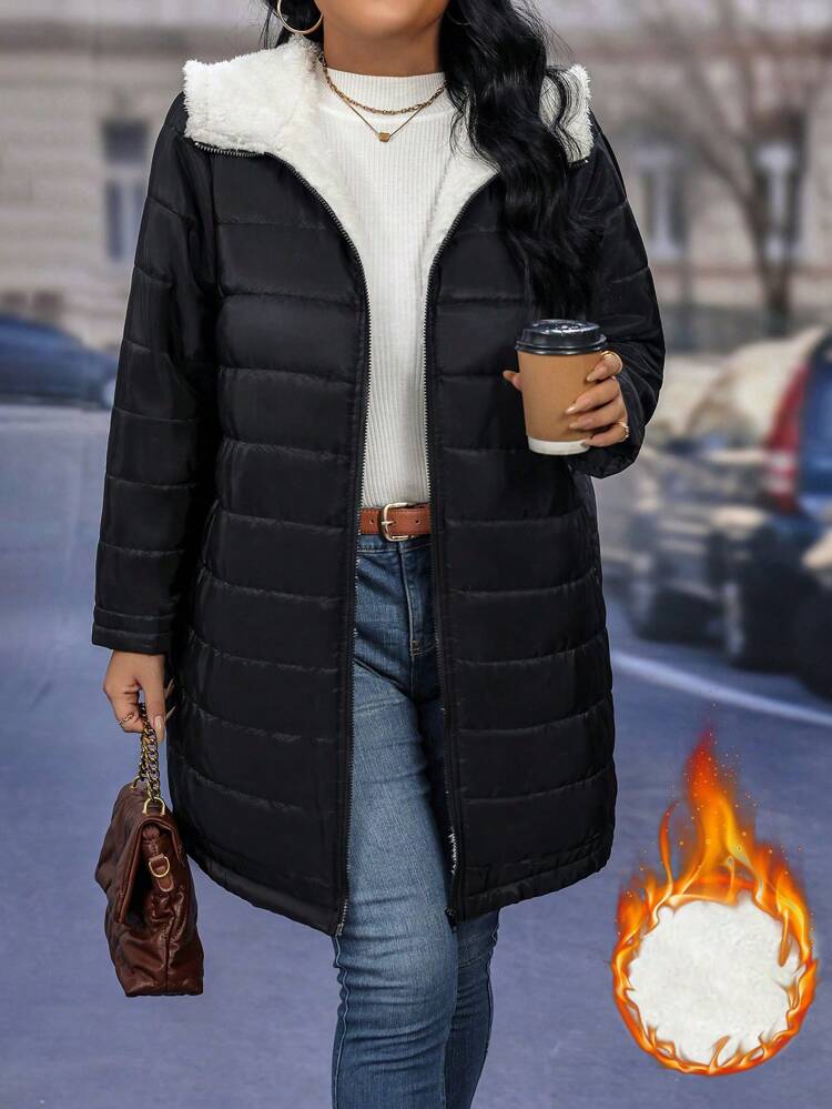 Plus Size Winter Clothes Casual Hooded Thermal Padded Padded Coat