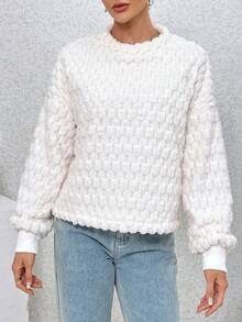 SHEIN Essnce Plysch Varm Nedhasade aclar T-shirts - Vitt - Visa 4