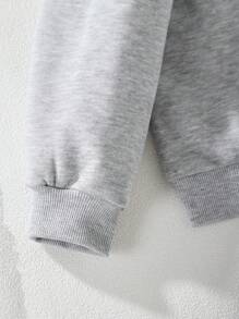 SHEIN 少女貓咪印花套裝連帽衫和褲子 - 彩色 - 查看 4