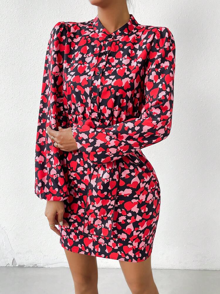 Women's Heart Patterned Dress Fall Cloth For Women