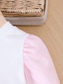 SHEIN Bé gái Thục nữ
淑女 Công chúa In thư Dài Áo thun , 2 cái/bộ Đối với Mùa thu Và Mùa Đông - Nhiều màu - Xem 3
