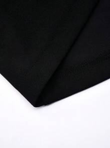 SHEIN Clasi Plus Lapel Neck Double Breasted Belted Dress - Black - View 6