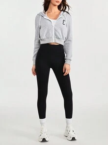 Daily&Casual In thư áo có mũ Jacket thể thao - Xám - Xem 6