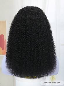 Transparent Lace Kinky Curly 4X4 Lace Closure Wigs 180% Density 16-20 Inch 1B Natural Black Color Pre Plucked Natural hairline Top Quality Human Hair Wigs For Women - SNatural - View 7