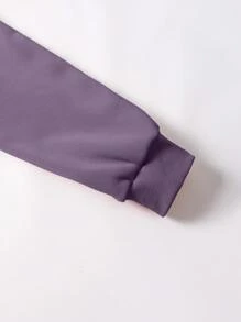 SHEIN EZwear Women's Purple Printed Sweatshirt - Lilac Purple - View 4