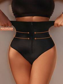 SHEIN 女士拉鍊塑身褲 - 黑色 - 查看 4