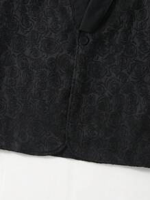 2 件套 時尚帥氣的男孩休閒套裝,搭配西裝外套和長褲,非常適合秋季優雅或浪漫的派對和演出 - 黑色 - 查看 3