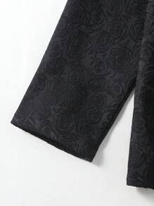 2 件套 時尚帥氣的男孩休閒套裝,搭配西裝外套和長褲,非常適合秋季優雅或浪漫的派對和演出 - 黑色 - 查看 7