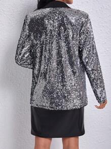 SHEIN Privé 女士西裝外套 - 銀色 - 查看 2