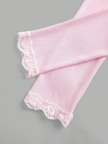 ROMWE Kawaii Pink V-neck Long Sleeve T-shirt With Bow - Pink - View 4