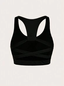 VARSITIE Sports Yoga Basic Chest Cup&Backless With TANK TOP - Black - View 3