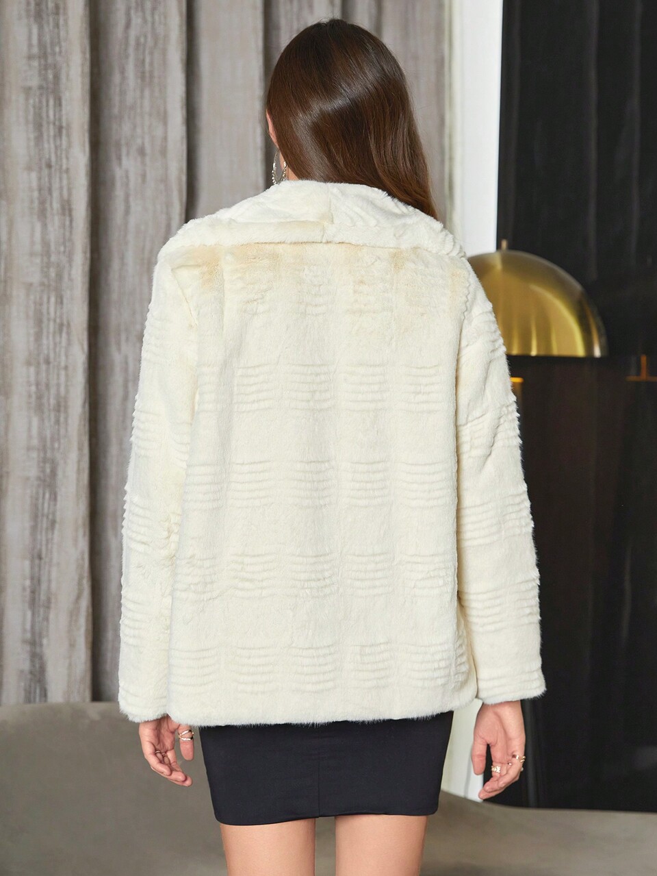 Solid Color Coat With Shawl Collar Fall Cloth For Women