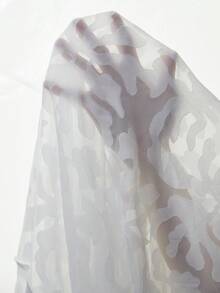 SHEIN Privé Plus Size Asymmetrical Hem Belted Shirt - White - View 7