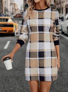 SHEIN LUNE In kẻ sọc Váy liền áo vừa vặn - Nhiều màu - Xem 3