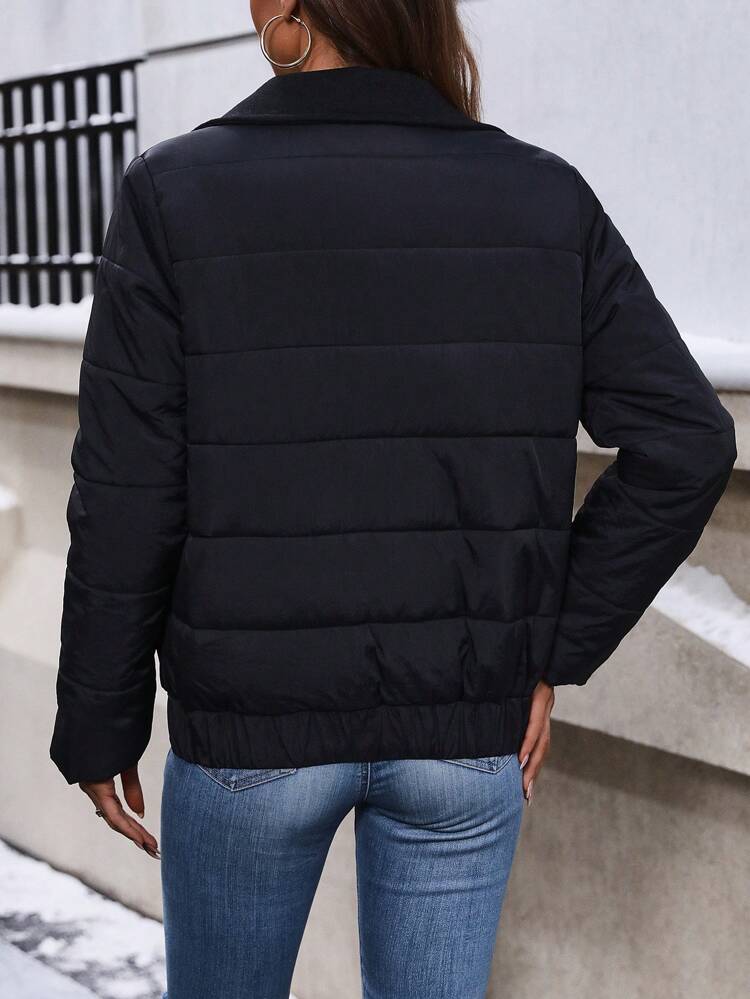 Women's Turn-Down Collar Long Sleeve Padded Padded Coat Clothes Winter Fall Cloth For Women