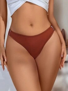 SHEIN Women Casual Comfy Knitted Fabric Plain Thongs Multicolor Pack