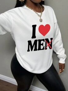 Slaydiva Women's Slogan Printed Sweatshirt - White - View 1