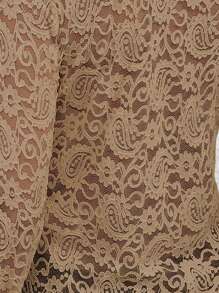 SHEIN LUNE Lá sen tỉa Ren Áo - Hồng - Xem 7