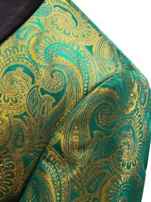 Blazer de vestir de negocios con estampado jacquard para hombre, verde