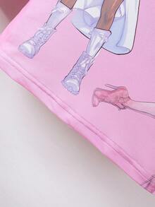 Baby Girl Figure Graphic Tee - Baby Pink - View 5