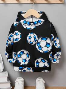 SHEIN 小男孩足球印花卫衣 - 黑與白 - 查看 1